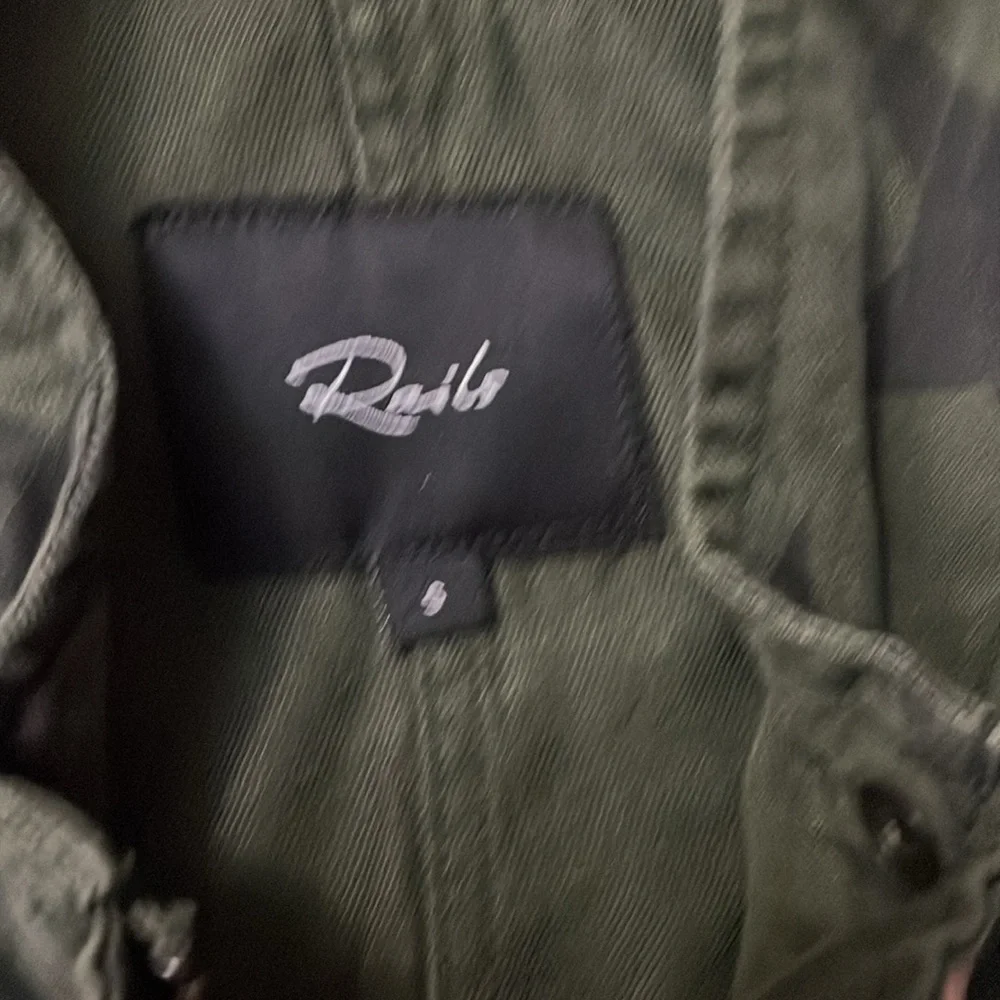 Rails Collins Star Print Military Jacket In Sage With Black Stars Size Small A14